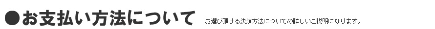 ご利用可能な決済方法について